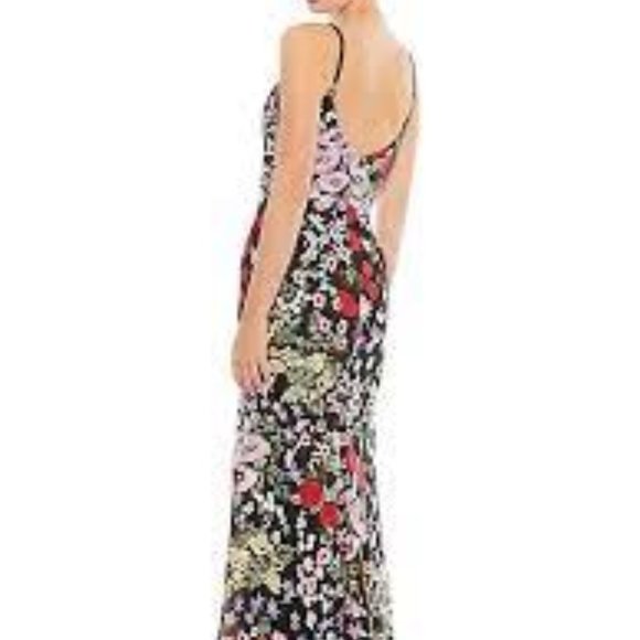 Mac Duggal Floral Embroidery Lace Column Gown - Picture 2 of 4